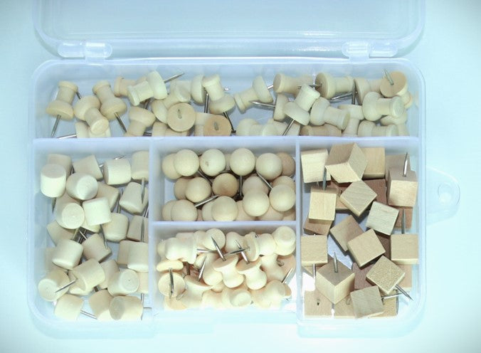 Cork board pins set